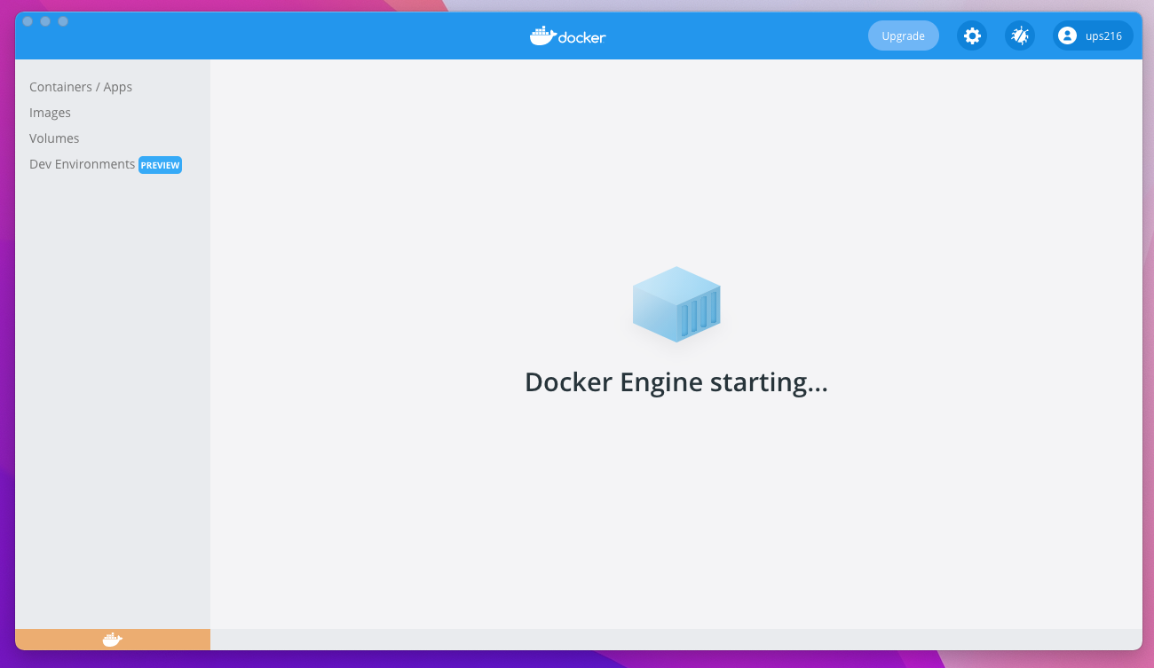 启动Docker安装程序 启动中